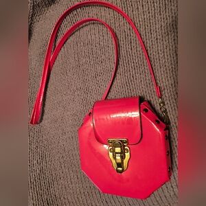 Fun, quirky hot-pink octagonal purse